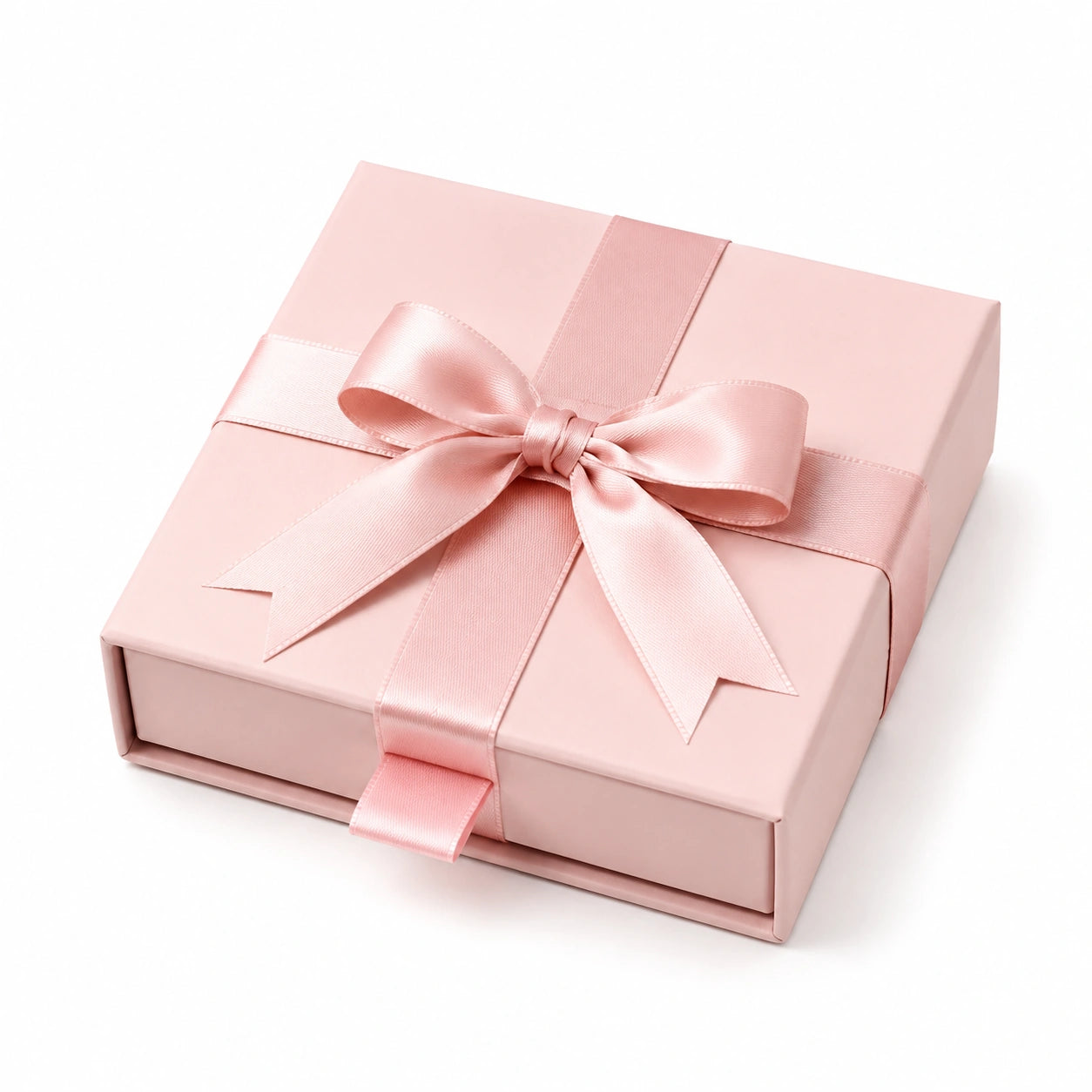 Geschenkbox 25 x 20 x 8 cm aus Karton in Rosa mit Satinband und Schleife