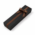 Geschenkbox 25 x 8 x 4 cm aus Karton Schwarz Braun mit Satinschleife