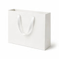 Geschenktüte 30 x 12 x 25 cm aus Papier Weiß mit Satinbandgriffen schlicht