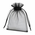 Organzabeutel 10 x 15 cm Schwarz transparent mit Zugband für Geschenkverpackung